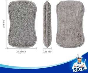 Éponge à récurer en cellulose anti-rayures MR.SIGA, éponge à vaisselle double face, lot de 12 - Product Image 2