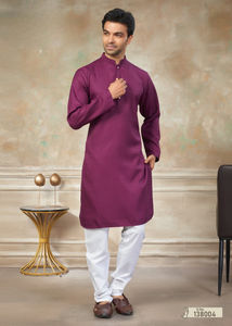 Kurta para hombre de algodón de rayón suave con detalle de botón y bolsillo perfecto para todos los eventos - Product Image 4