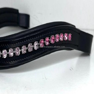 Cadena de diamante con cristales de color rosa y plateado personalizada, banda acolchada de cuero para cejas de caballo para brida en mazorca completa, tamaños al mejor precio - Product Image 6
