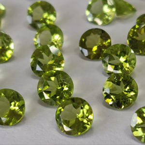 Natural Peridot Round Cut 9mm Faceted Loose Peridot Top Quality - Product Image 1