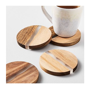 Unique Design Wood & Resin <b>Coffee</b> Mug Coaster Mats <b>Pads</b> Drink Tea Coaster Custom Design Resin Coaster - Product Image 5