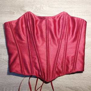 Top de corsé de satén de diseñador para mujer con adorno de diamantes de imitación y deshuesado de acero, corpiño de lujo, moda de fiesta - Product Image 1