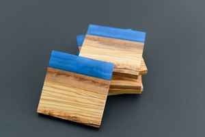 Posavasos de madera de resina epoxi Precio al por mayor Posavasos de mesa de madera de acacia y resina epoxi para beber té café - Product Image 6