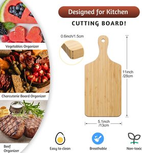 Tabla de cortar gruesa de 6 uds., tabla de cortar de madera a granel de bambú, charcutería para grabado láser, Día de la madre - Product Image 2