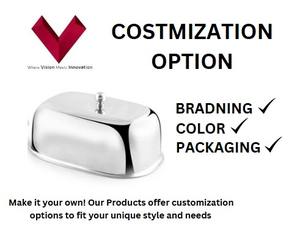 Mantequillera de acero inoxidable con tapa, bandeja para mantequilla de acero con tapa, bandeja de almacenamiento de mantequilla de acero inoxidable con tapa, bandeja para mantequilla de metal - Product Image 3