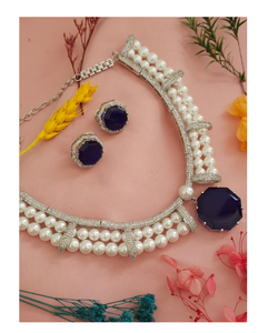 Nouveau design de collier de luxe en pierre et perles avec boucles d'oreilles au meilleur prix - Product Image 6