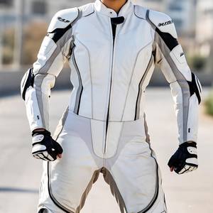 Traje de cuero de motocicleta de cuero de vaca personalizado para Mujer | Top Grain | Armadura CE | Logotipo personalizado | Hecho a medida - Product Image 1