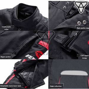 Men's Reflective 3/4 Waterproof Leather Windproof Motorcycle Jacket Sportswear with CE Approved <b>Protectors</b> Removable Lining - Product Image 3