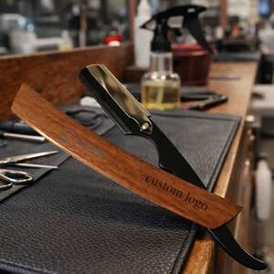 Navaja de Barbero Profesional de Hoja Recta con Mango de Madera y Cuchilla de Acero Inoxidable, Precio de Fábrica, Calidad para Uso en Salón - Product Image 5