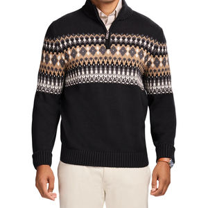 Custom LOGO Men Sweater Pullover Jacquard Pattern Knitwear Winter Crewneck Knitted Jumper Cotton Designer Custom Knit Sweater - Product Image 3