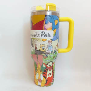 Nueva Botella de Agua de Vacío de Doble Pared con Logotipo Personalizado 400Z, Impresa con Dibujos Animados, para Deportes al Aire Libre, Vaso Térmico Aislado con Asa - Product Image 3