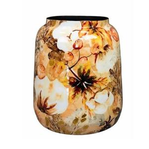 Maceta redonda de hierro hecha a mano, calcomanía con acabado esmaltado personalizado para decoración del suelo del jardín del hogar, hecha de Metal de aluminio - Product Image 1