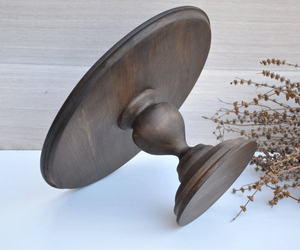 ถาดเสิร์ฟไม้ทรงกลมทำจากไม้กระถินเทศคุณภาพพรีเมียม จานไม้ อุปกรณ์ทำขนม อุปกรณ์ตกแต่งเค้กโลหะ อุปกรณ์อบขนม - Product Image 3