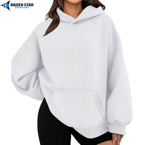 Sweat à capuche éco-responsable pour femme, 100% coton molletonné, anti-plis, séchage rapide, respirant, broderie 3D, hiver, décontracté, OEM - Product Image 4