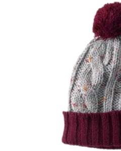 Gorro de Punto con Cable, Color Vino Tinto y Gris, con Pompón, Cálido para Invierno, Mezcla de Lana Suave, Moda Unisex, Fabricante, Venta al Por Mayor OEM - Product Image 3