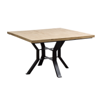 Table à manger moderne en bois de manguier et métal, design antique, durable et écologique, pour salon et hôtel