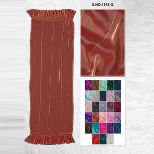 Étole longue en organza pour femme avec effet de ligne texturée délicate et bordure à volants doux - Product Image 5