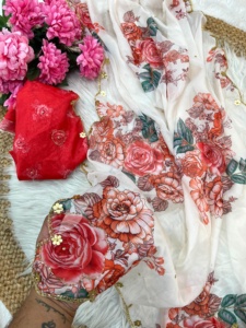 ผ้าส่าหรีสำหรับผู้หญิงผ้าพิมพ์ลายดิจิทัลผ้าทอจากผู้ผลิตแฟชั่น - Product Image 3