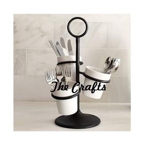 Iron <b>Black</b> And White Color <b>Cutlery</b> Holder Customized Size And Shape <b>Cutlery</b> Holder For Hotel Restaurant Use - Product Image 1