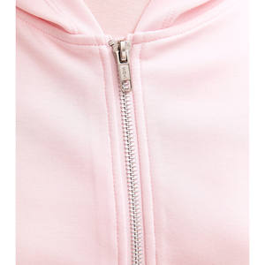 Pull à capuche personnalisé pour femmes Sweat à capuche respirant anti-rétrécissement en polyester/coton de couleur rose unie pour femmes - Product Image 6