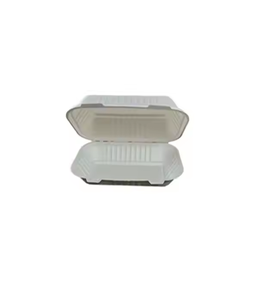 Pulpa de bagazo de la mejor calidad, contenedor de almuerzo de concha de 9x6, contenedor de caja de alimentos compostable y biodegradable 100% para un solo uso - Product Image 3