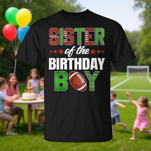 T-shirt da calcio per la festa di compleanno della sorella del ragazzo, abbigliamento per feste in famiglia - Product Image 3