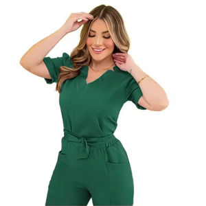 Haut de blouse d'infirmière unisexe blanc, vêtements médicaux, uniforme, ensemble de blouses, vêtements de travail en toile, tenues d'infirmière, hauts - Product Image 2