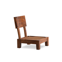 Chaise de salon en bois massif de style mid-century modern avec coussin en mousse grise en cuir PU et dossier incurvé pour hôtel et appartement
