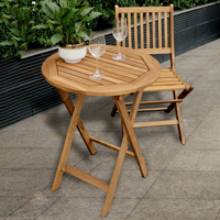 Ensemble table et chaises pliantes en bois pour le café en plein air et le balcon offrant un design compact et une structure durable