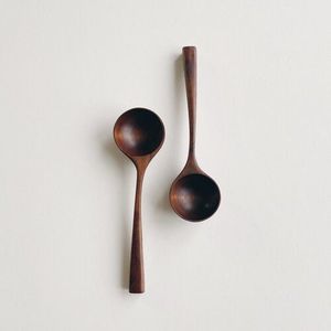 Ensemble de couverts en bois écologiques élégants, cuillère en bois de manguier artisanale avec détails en acier miroir, entièrement poli et peint - Product Image 6