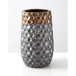 Vase à fleurs de mariage design moderne, élégant, bicolore, doré et gris, pour la décoration des hôtels et restaurants - Product Image 1