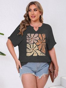 Camiseta Casual de Talla Grande para Mujer, Cuello en V, Media Manga, Tejido Suave y Transpirable, Corte Amplio, Elástica y Cómoda - Product Image 2