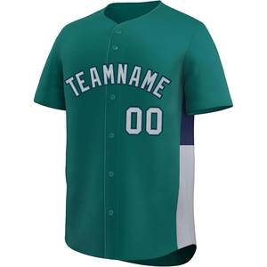 Camiseta de béisbol personalizada, camiseta de softbol, malla de secado rápido, botón completo bordado, logotipo del equipo, aparejos, jugador de sarga, nombre, número, ajuste - Product Image 1