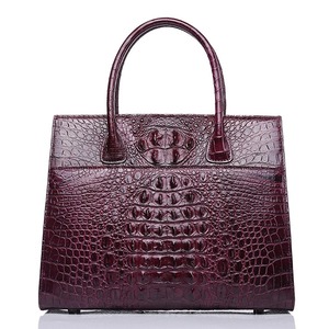 Sac en alligator en cuir véritable décontracté pour femmes Sac à poignée supérieure Sac cartable pour femmes Sac de grande capacité - Product Image 4