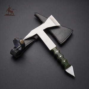 Hacha de hoja fija de grado Industrial personalizada hecha a mano, herramienta de caza Bushcraft de acero de alto carbono con mango de madera cómodo - Product Image 1