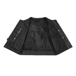 Gilet en cuir pour motard de haute qualité pour hommes, coupe-vent, imperméable, respirant, perforé, pour la saison estivale - Product Image 4
