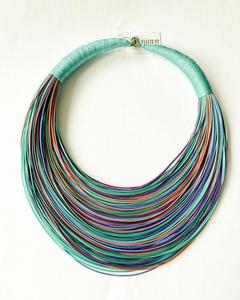 Conjunto de collar y pendientes de moda de hilo de Color personalizado hecho a mano, cadena de eslabones de moda, estilo único para fiestas, collares coloridos - Product Image 2