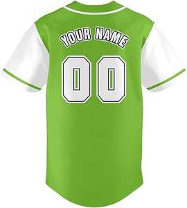 Nueva camiseta de béisbol verde neón-Camisa con botones con nombre y número personalizados, uniforme deportivo para hombres y mujeres - Product Image 4