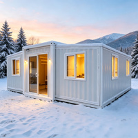 Maison de conteneur extensible de luxe de 20 pieds, préfabriquée, modulaire, petite maison avec 2 chambres pour la vie en famille