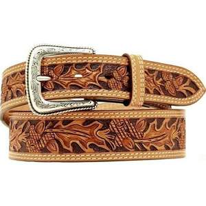 Ceinture Western vintage artisanale de luxe avec motif floral et boucle en alliage pour un style Western et décontracté - Product Image 2