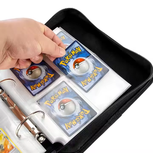 แฟ้มใส่การ์ด 3 ห่วง แบบมีซิป 4 ช่อง <span class=keywords><strong>50</strong></span> หน้า พกพาสะดวก สำหรับสะสมการ์ดเกม กีฬา TCG และการ์ดแลกเปลี่ยน - Product Image 6