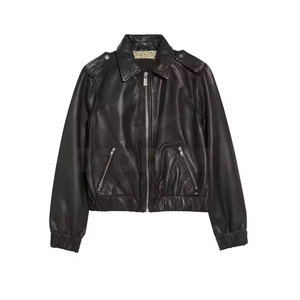 Última chaqueta de cuero de mujer de la mejor calidad a precios al por mayor colores personalizados chaquetas de cuero al por mayor - Product Image 5