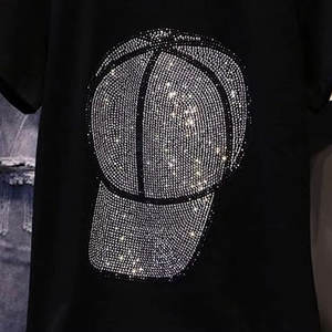 Camiseta estampada holgada de la mejor calidad para hombre, camisetas con diamantes de imitación para hombre, camiseta estampada holgada hecha a medida para hombre - Product Image 3