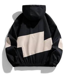 แจ็กเก็ตฤดูร้อนลำลองสำหรับผู้ชายมีซิปและฮู้ด, เสื้อกันลมระบายอากาศกันน้ำขนาดพิเศษสำหรับฤดูใบไม้ผลิและฤดูใบไม้ร่วง - Product Image 2