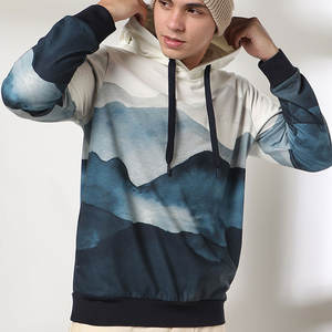 Invierno Streetwear pulóver venta al por mayor hecho a medida hombres polar lágrimas sudaderas con capucha 100% algodón manga larga ecológico transpirable - Product Image 1