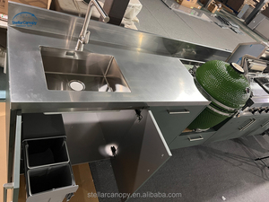 Muebles de Exterior Modernos, Diseño de Cocina para Barbacoa, Gabinetes de Patio de Acero Inoxidable, Cocina con Fregadero - Product Image 6