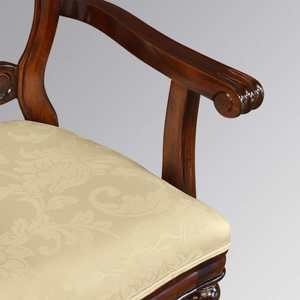 Sillón tallado Admiralty hecho de madera de caoba de alta calidad con tapicería para uso en interiores - Product Image 5