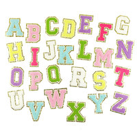 Alphabet brodé personnalisé en chenille, vente en gros