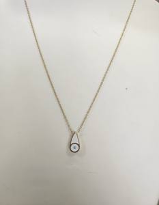 Collier pendentif goutte d'eau en acier inoxydable plaqué or pour femme bijoux de chaîne à maillons courts réglables pour cadeau - Product Image 5