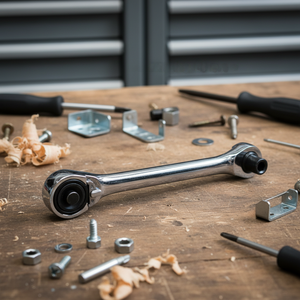 Poignée à cliquet courte à double tête 72T x 144,4 mmL, déport de 15 mm, pour bricolage, OEM, en matériau CV - Product Image 1